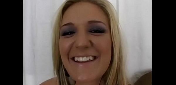  Nice blonde babe with perky tits Daryn Darby loves to take cock in her twat after BJ